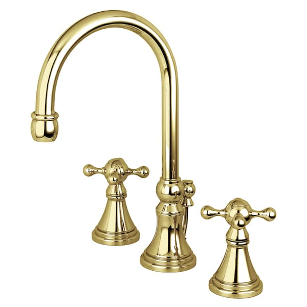Kingston Brass 8" Widespread Bathroom Faucet, Polished Brass KS2982KX - main